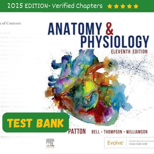 Test Bank For Anatomy and Physiology, 11th Edition By Patton