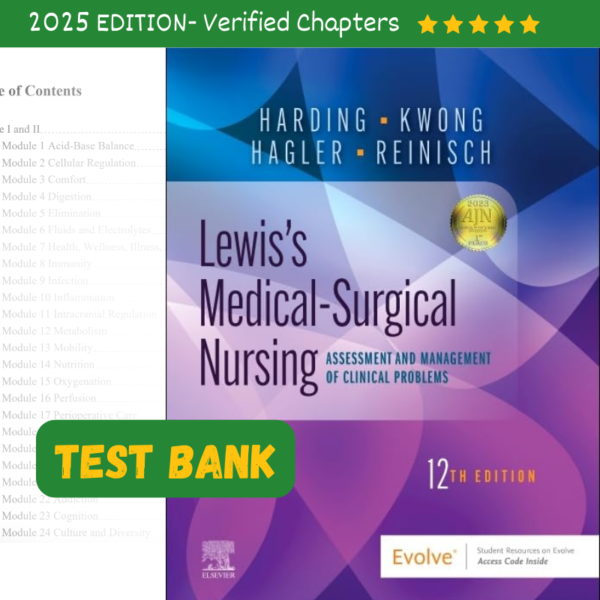 Test Bank For Lewis’s Medical Surgical Nursing 12th Edition